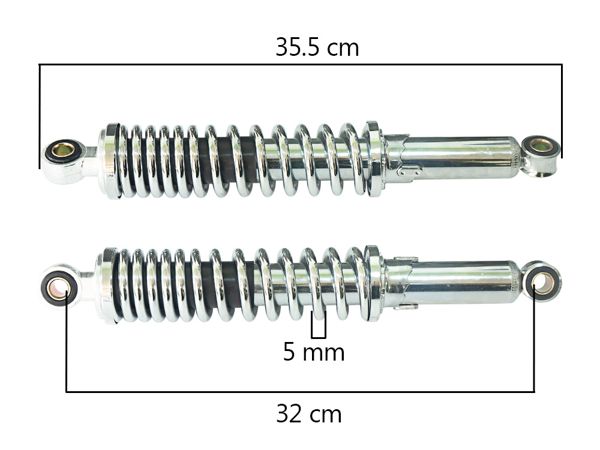 AMORTIGUADOR 330MM CB125/MTK CROMADO 