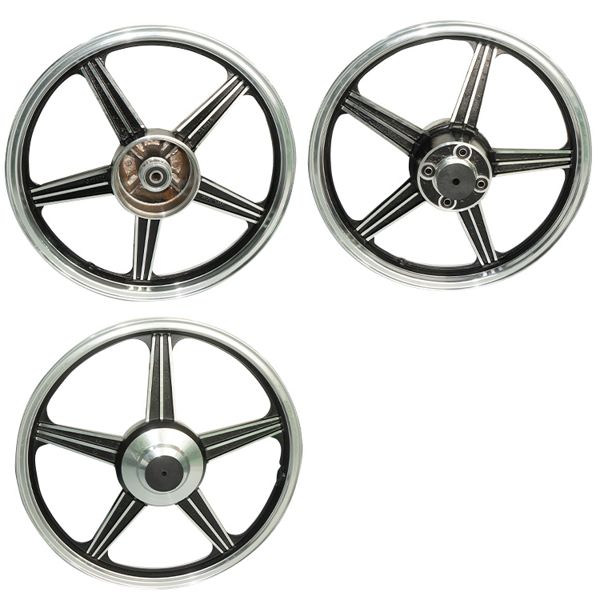 JUEGO DE AROS BUJES DE JEBE PLATA CON NEGRO