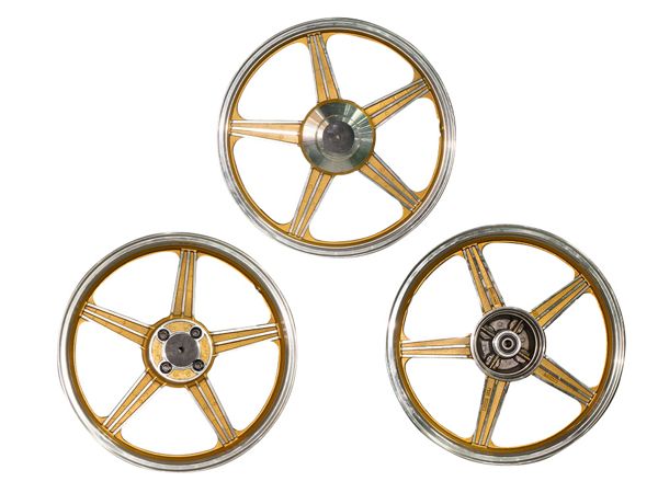 JUEGO DE AROS BUJES DE JEBE DORADO