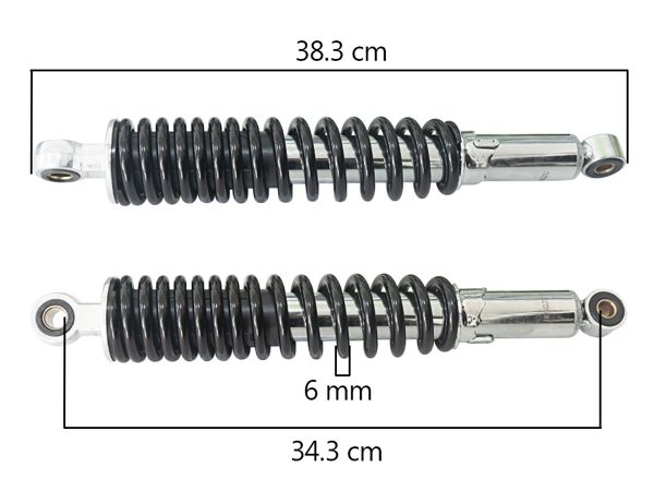 AMORTIGUADOR POST. GL125 EXT:38.5 CM - INT:35.5 CM 16 VUELTAS 8MM