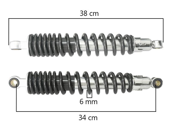 AMORTIGUADOR POST. GL RESORTE 8MM/16V EXT: 38CM INT: 35.5CM