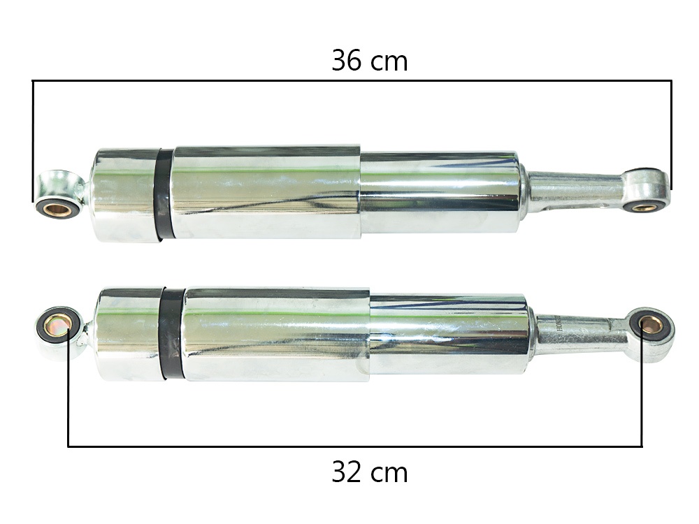 AMORTIGUADOR POST. CROMADO C/COPA 330MM C100