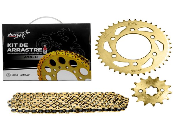 KIT ARRASTRE DORADA 40T-14T-428H-128L FZ 2.0 INYECTADA