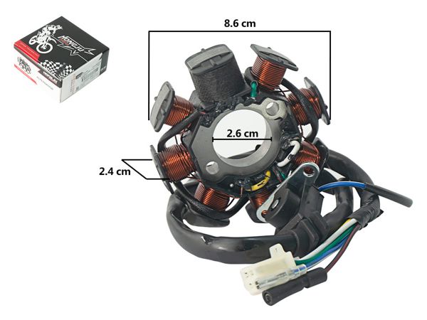 ALTERNADOR GY6-125/150 -8P- 2H (88MM ALT.31MM) 5 CABLES 