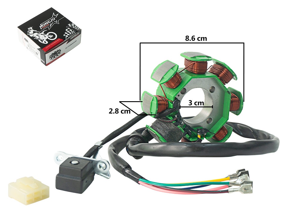 ALTERNADOR CG150 480 OHM 8 POLOS VERDE 