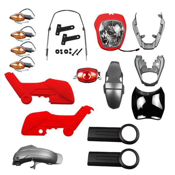 KIT PLASTICO C/FAROS NAVI110 ROJO 