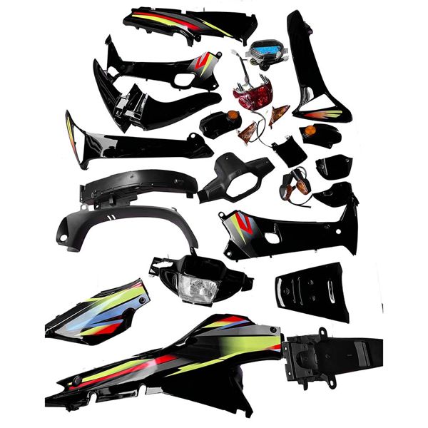 KIT PLASTICO CON FARO - ZAPATA WAVE-110 NEGRO 