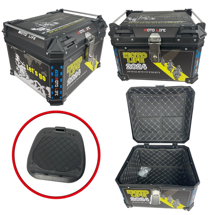 CAJUELA ABS 60L MOTO LIFE CON ACCESORIOS Y FORRO INTERIOR