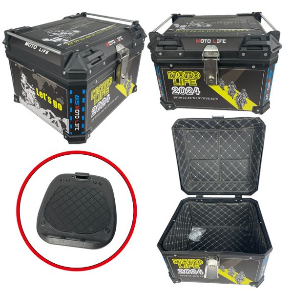 CAJUELA ABS 60L MOTO LIFE CON ACCESORIOS Y FORRO INTERIOR