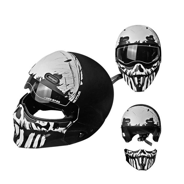 CASCO DESMONTABLE NEGRO/BLANCO TALLA XL