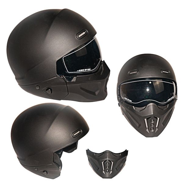 CASCO DESMONTABLE NEGRO MATE TALLA XL