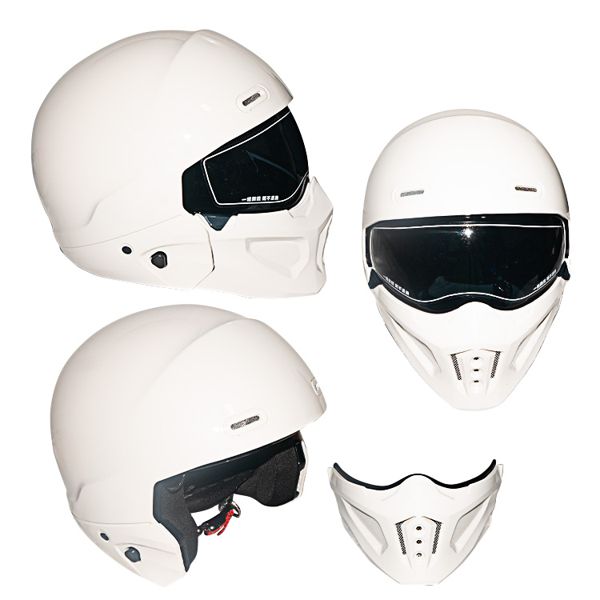 CASCO DESMONTABLE BLANCO BRILLO TALLA L