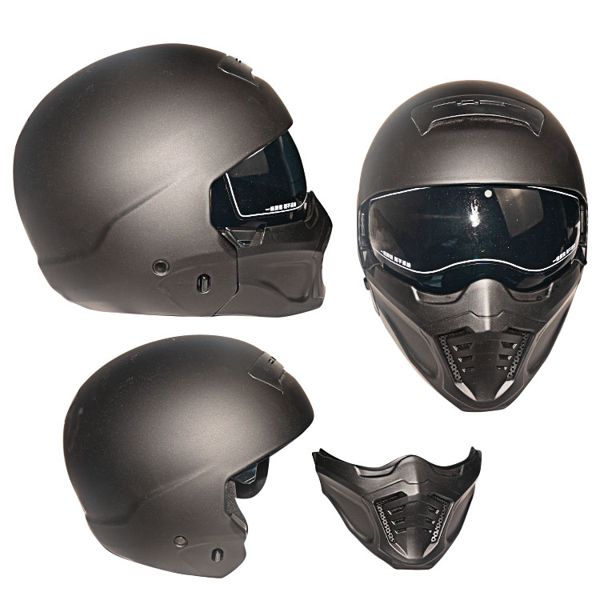 CASCO DESMONTABLE NEGRO MATE TALLA L