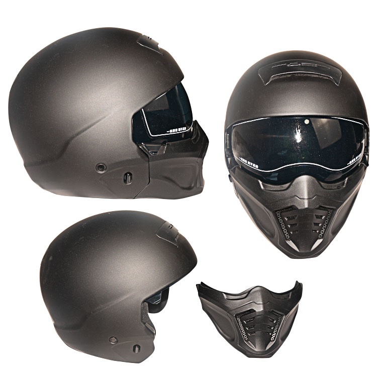CASCO DESMONTABLE NEGRO MATE TALLA XL