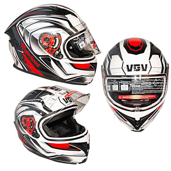 CASCO INTEGRAL CODIGO 81 BLANCO/ROJO BRILLO TALLA L