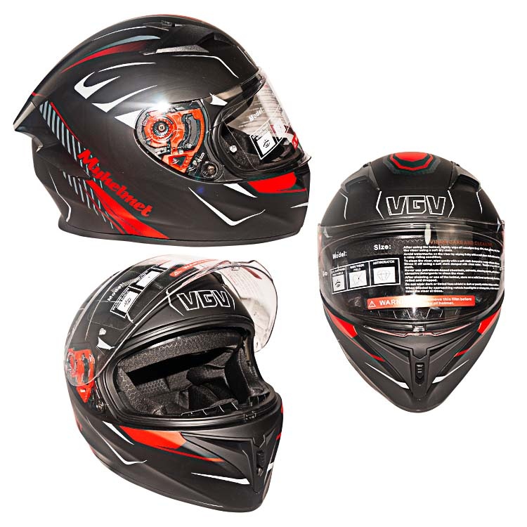CASCO INTEGRAL CODIGO 81 NEGRO /ROJO MATE TALLA L