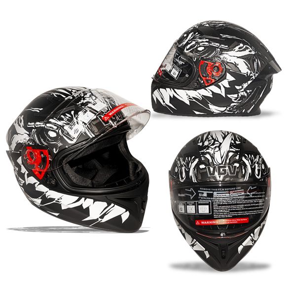 CASCO INTEGRAL CODIGO 81 NEGRO/BLANCO MATE TALLA M