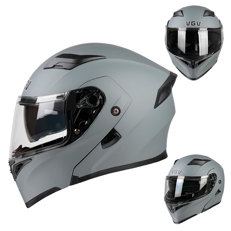 CASCO ARTICULADO PLOMO MATE  CODIGO 90 TALLA M