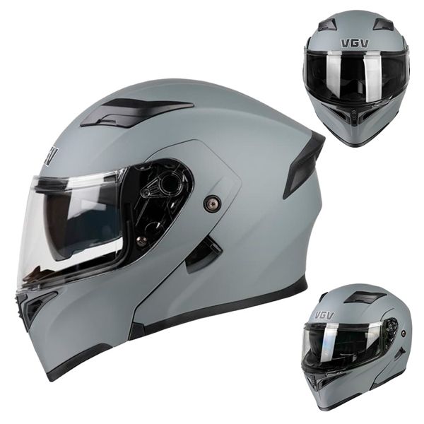 CASCO ARTICULADO PLOMO MATE  CODIGO 90 TALLA M