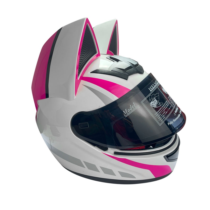 CASCO CON OREJAS ROSADO TALLA M