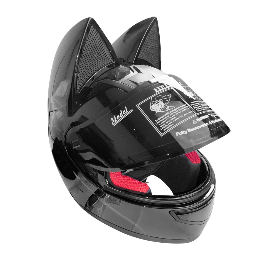 CASCO CON OREJAS NEGRO / MICA OSCURA TALLA L