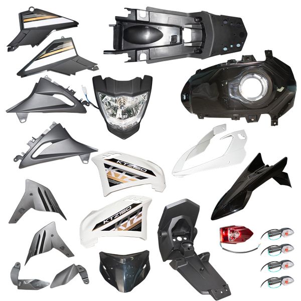 KIT PLASTICO XTZ150 (KTZ150) C/FAROS BLANCO/NEGRO