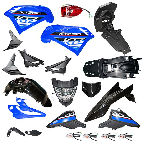 KIT PLASTICO XTZ150 (KTZ150) C/FAROS AZUL/NEGRO