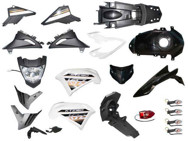 KIT PLASTICO XTZ150 (KTZ150) C/FAROS BLANCO/NEGRO - 2024