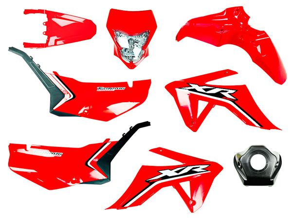 KIT PLASTICO ROJO COMPATIBLE CON XR250