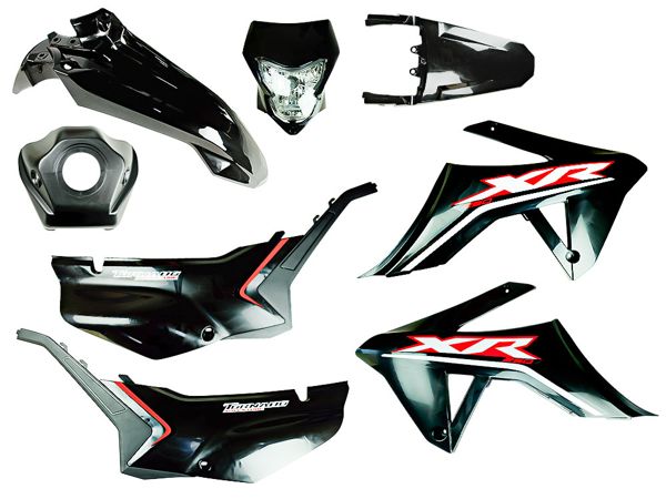 KIT PLASTICO NEGRO COMPATIBLE CON XR250