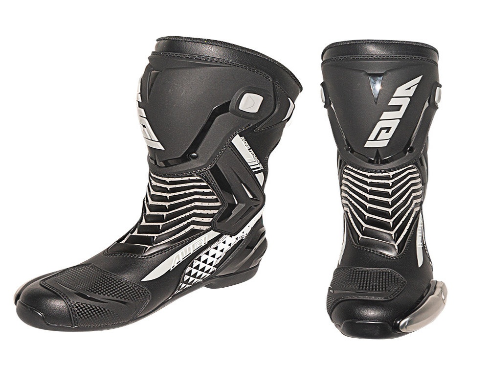 BOTAS RACING NEGRO Y GRIS T43